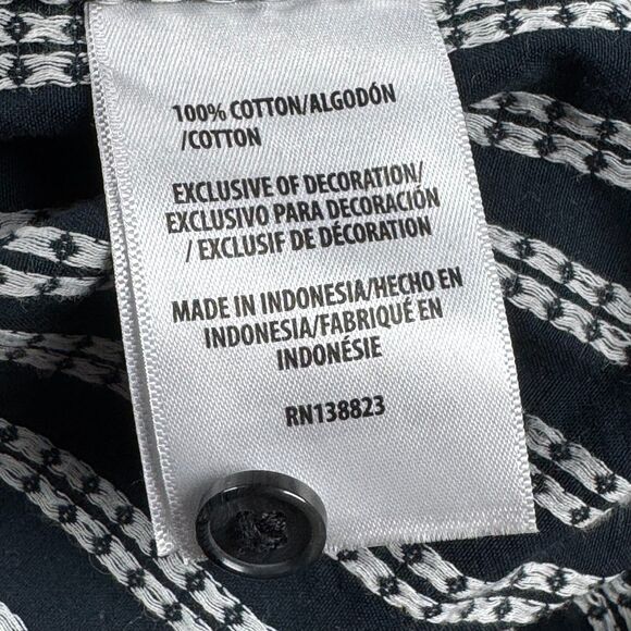 Cody James Western Shirt Mens Large Black White Stripe Sawtooth Pockets Snap - Picture 8 of 16